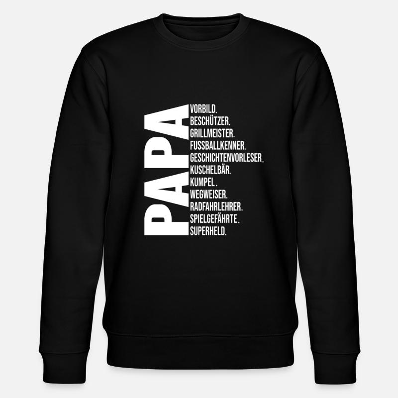 Papa Geschenk Vatertag - Stanley/Stella Unisex Bio-Sweatshirt CHANGER  - Schwarz