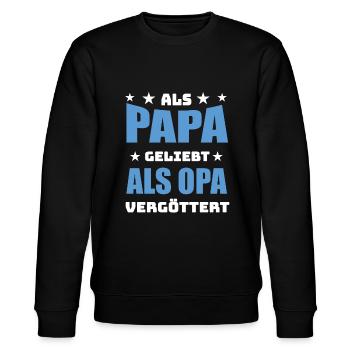 Papa Opa Geschenk - Stanley/Stella Unisex Bio-Sweatshirt CHANGER  - Schwarz - Vorne - Nik (191cm) & Marisol (170cm)