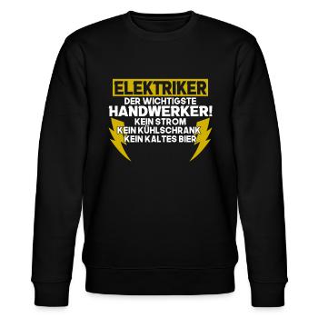 Elektriker Elektroniker Handwerker Geschenk - Stanley/Stella Unisex Bio-Sweatshirt CHANGER  - Schwarz - Vorne - Nik (191cm) & Marisol (170cm)