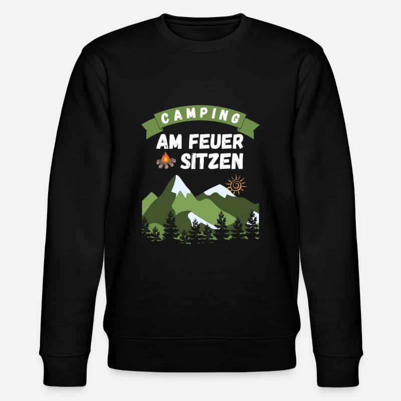 Camping am Feuer sitzen - Design - Stanley/Stella Unisex Bio-Sweatshirt CHANGER  - Schwarz