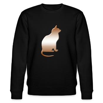 Katzen, Geschenk, verrückte Katzendame, Katze - Stanley/Stella Unisex Bio-Sweatshirt CHANGER  - Schwarz - Vorne - Nik (191cm) & Marisol (170cm)