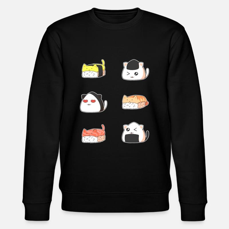 Kawaii Sushi Cat - Stanley/Stella Unisex Bio-Sweatshirt CHANGER  - Schwarz