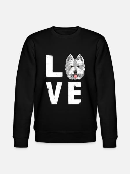 Love West Highland White Terrier Westie Dog - Stanley/Stella CHANGER Unisex Organic Sweatshirt - black