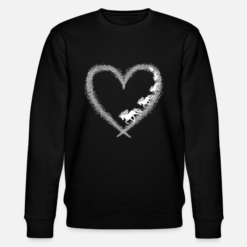 Herz mit Tölt - Stanley/Stella Unisex Bio-Sweatshirt CHANGER  - Schwarz
