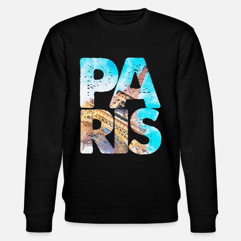 EIFFEL PARIS AQUARELL - Stanley/Stella Unisex Bio-Sweatshirt CHANGER  - Schwarz