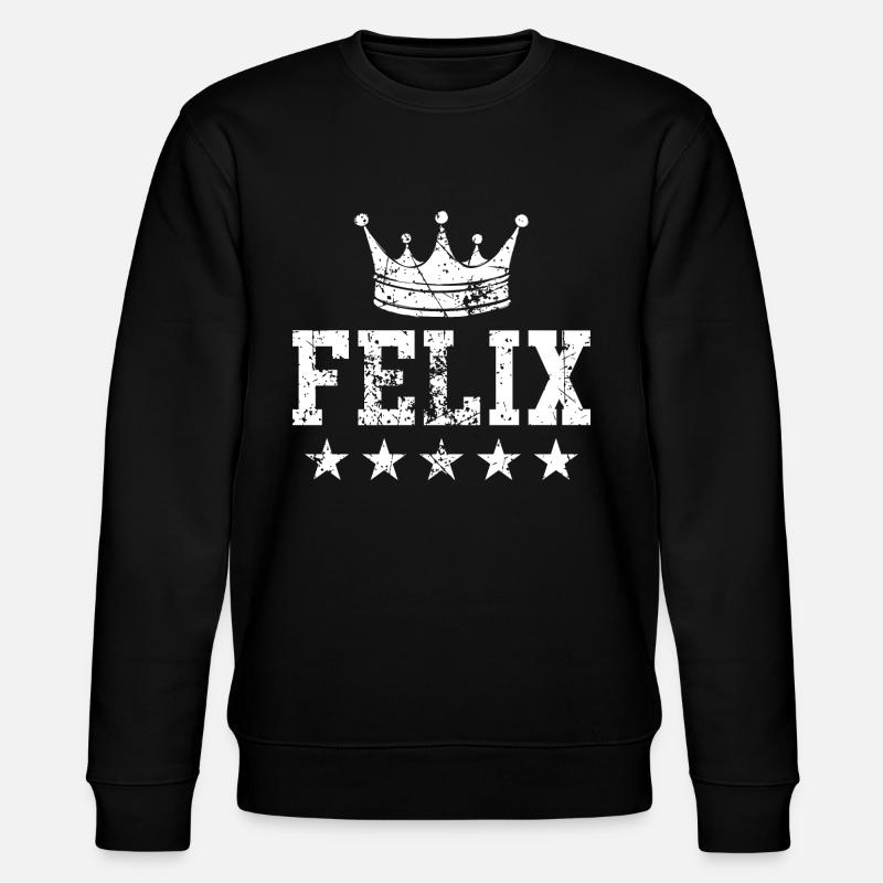 Felix mit Krone - Stanley/Stella Unisex Bio-Sweatshirt CHANGER  - Schwarz