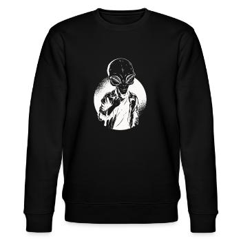 Alien Hipster - Stanley/Stella CHANGER Unisex Organic Sweatshirt - black - Front - Nik (191cm) & Marisol (170cm)