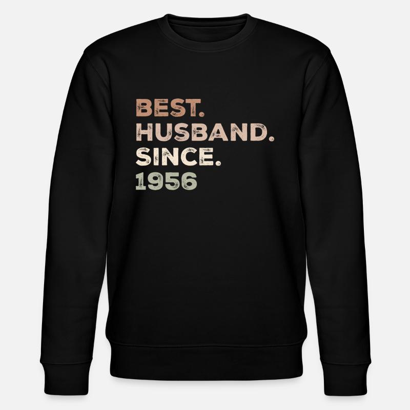 Bester Ehemann seit 1956 Jubiläumsgeschenk - Stanley/Stella Unisex Bio-Sweatshirt CHANGER  - Schwarz