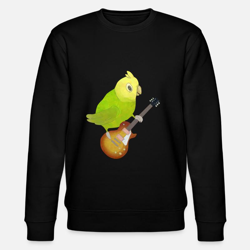 Gitarre E-Gitarre Papagei Kinder Geschenk - Stanley/Stella Unisex Bio-Sweatshirt CHANGER  - Schwarz