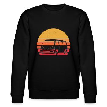 Retro Campervan Vintage Caravan Camping Van - Sweat bio CHANGER Stanley/Stella Unisexe - noir - Devant - Nik (191cm) & Marisol (170cm)