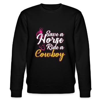 Redneck Trailer Park Geschenk I Wohnwagen - Stanley/Stella Unisex Bio-Sweatshirt CHANGER  - Schwarz - Vorne - Nik (191cm) & Marisol (170cm)