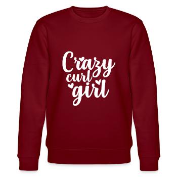 Lockige Haare Geschenk I Locken Haarstil Sprüche - Stanley/Stella Unisex Bio-Sweatshirt CHANGER  - Burgunderrot - Vorne - Nik (191cm) & Marisol (170cm)