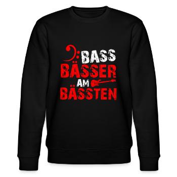 Bass Gitarre Geschenk I Musiker Basser Bassist - Stanley/Stella Unisex Bio-Sweatshirt CHANGER  - Schwarz - Vorne - Nik (191cm) & Marisol (170cm)