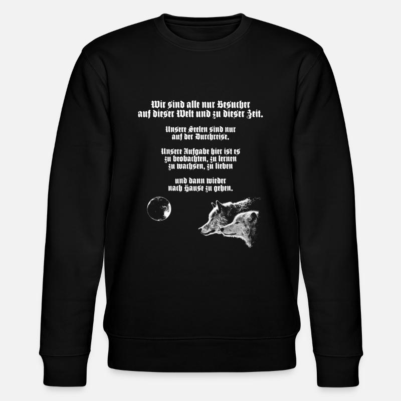 Nur Besucher - Wölfe - Stanley/Stella Unisex Bio-Sweatshirt CHANGER  - Schwarz