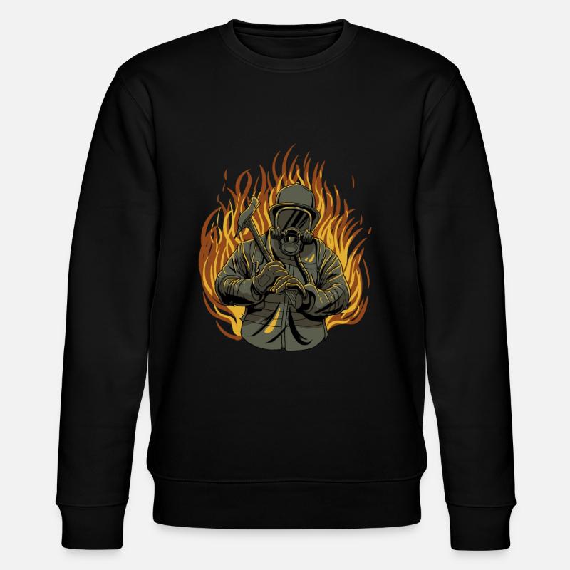 Fire department fire engine firefighter - Stanley/Stella CHANGER Unisex Organic Sweatshirt - black
