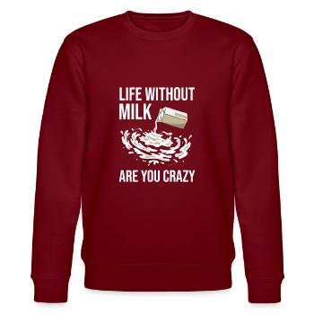 Milk raw milk whole milk - Stanley/Stella CHANGER Unisex Organic Sweatshirt - burgundy - Front - Nik (191cm) & Marisol (170cm)