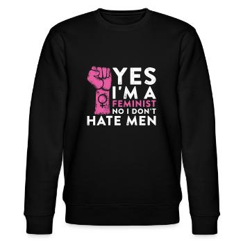 Feminismus Frauenpower Feminist - Stanley/Stella Unisex Bio-Sweatshirt CHANGER  - Schwarz - Vorne - Nik (191cm) & Marisol (170cm)