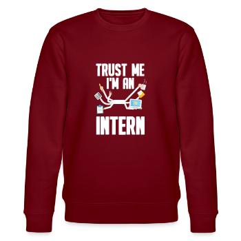 Traineeship Intern - Stanley/Stella CHANGER Unisex Organic Sweatshirt - burgundy - Front - Nik (191cm) & Marisol (170cm)