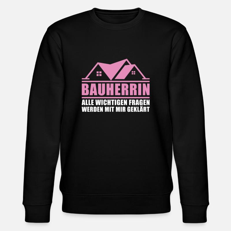 Bauherrin - Stanley/Stella Unisex Bio-Sweatshirt CHANGER  - Schwarz