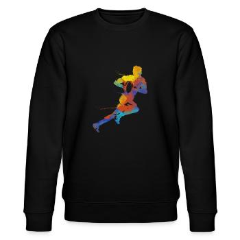 rugby - Stanley/Stella CHANGER Unisex Organic Sweatshirt - black - Front - Nik (191cm) & Marisol (170cm)