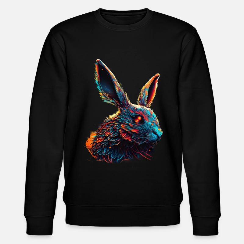 Rabbit Pet Synthwave Gift - Stanley/Stella CHANGER Unisex Organic Sweatshirt - black
