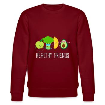 Amis en bonne santé Fitness Workout Sport - Sweat bio CHANGER Stanley/Stella Unisexe - bordeaux - Devant - Nik (191cm) & Marisol (170cm)