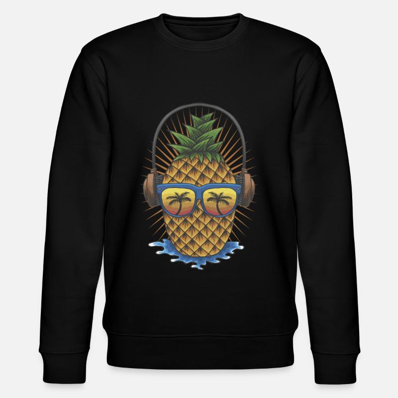 Pineapple Pineapple Pineapple Drip - Stanley/Stella CHANGER Unisex Organic Sweatshirt - black