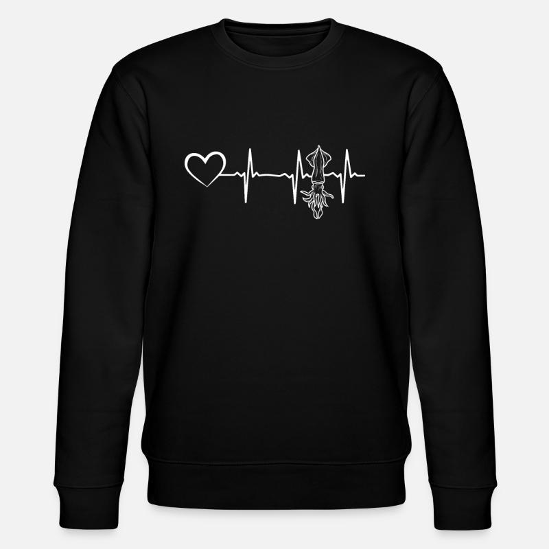 Humboldt Squid Heartline Kalmare Heartbeat Octopus - Stanley/Stella Unisex Bio-Sweatshirt CHANGER  - Schwarz