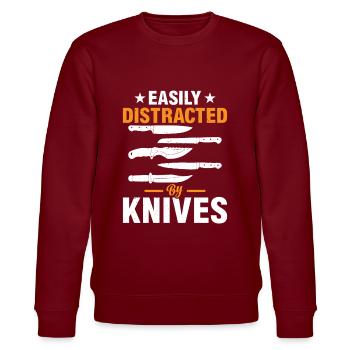 Facilement distrait par les couteaux Outils de chef Fo de cuisine - Sweat bio CHANGER Stanley/Stella Unisexe - bordeaux - Devant - Nik (191cm) & Marisol (170cm)