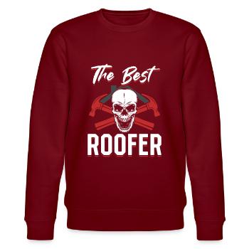 The Best Roofer - Roofing Contractor Roofer - Stanley/Stella Unisex Bio-Sweatshirt CHANGER  - Burgunderrot - Vorne - Nik (191cm) & Marisol (170cm)