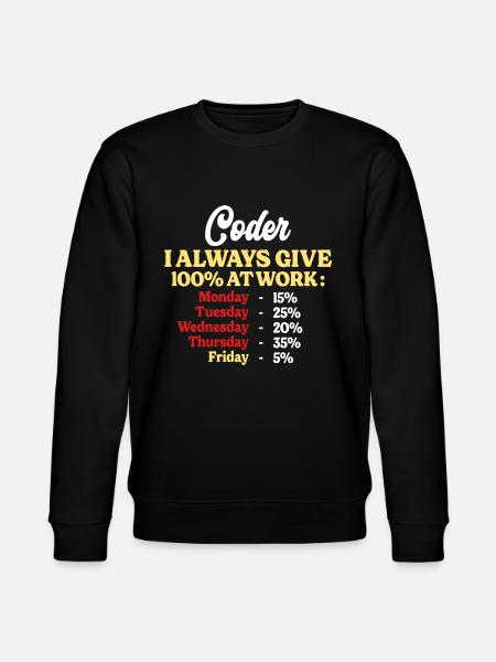 100% funktionierender lustiger Zitatentwickler - Stanley/Stella Unisex Bio-Sweatshirt CHANGER  - Schwarz