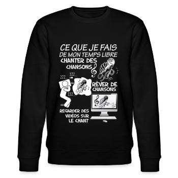 Chanson Chant Et Passion Cadeau Chanteur - Sweat bio CHANGER Stanley/Stella Unisexe - noir - Devant - Nik (191cm) & Marisol (170cm)