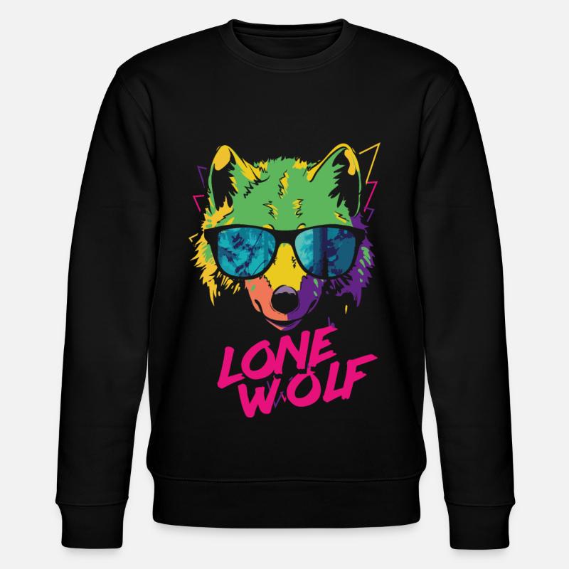 Lone Wolf - Einsamer Wolf - Stanley/Stella Unisex Bio-Sweatshirt CHANGER  - Schwarz