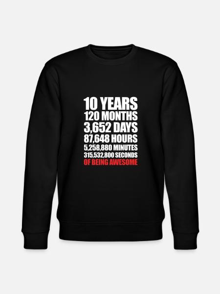 10th birthday - Stanley/Stella CHANGER Unisex Organic Sweatshirt - black