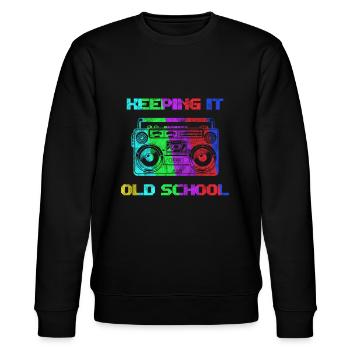 Old School - Stanley/Stella Unisex Bio-Sweatshirt CHANGER  - Schwarz - Vorne - Nik (191cm) & Marisol (170cm)