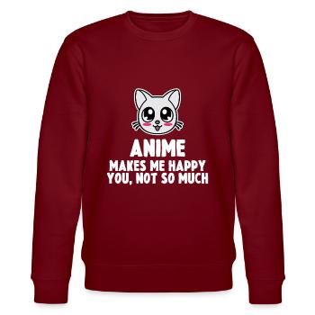 Anime - Stanley/Stella CHANGER Unisex Organic Sweatshirt - burgundy - Front - Nik (191cm) & Marisol (170cm)