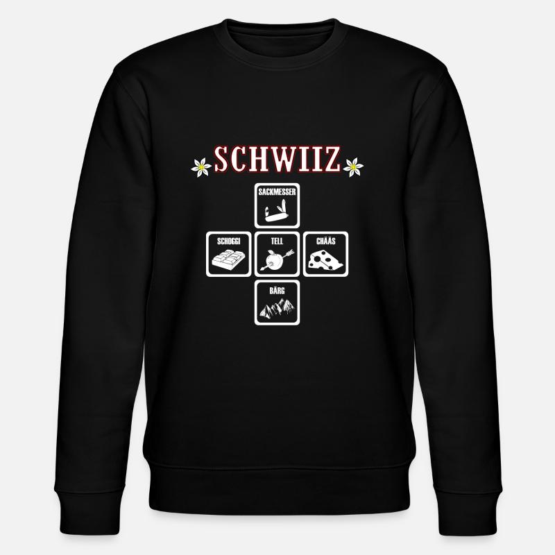 schwiiz schweiz - Stanley/Stella Unisex Bio-Sweatshirt CHANGER  - Schwarz