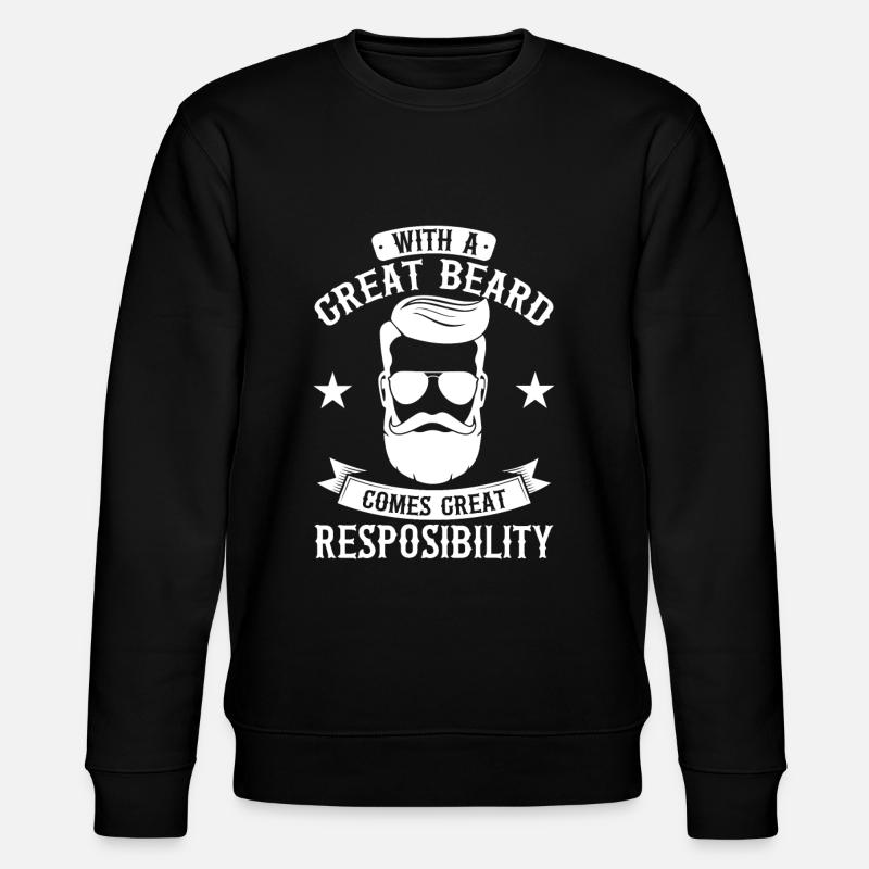 Bart Vollbart Barträger Geschenk, Bart - Stanley/Stella Unisex Bio-Sweatshirt CHANGER - Schwarz