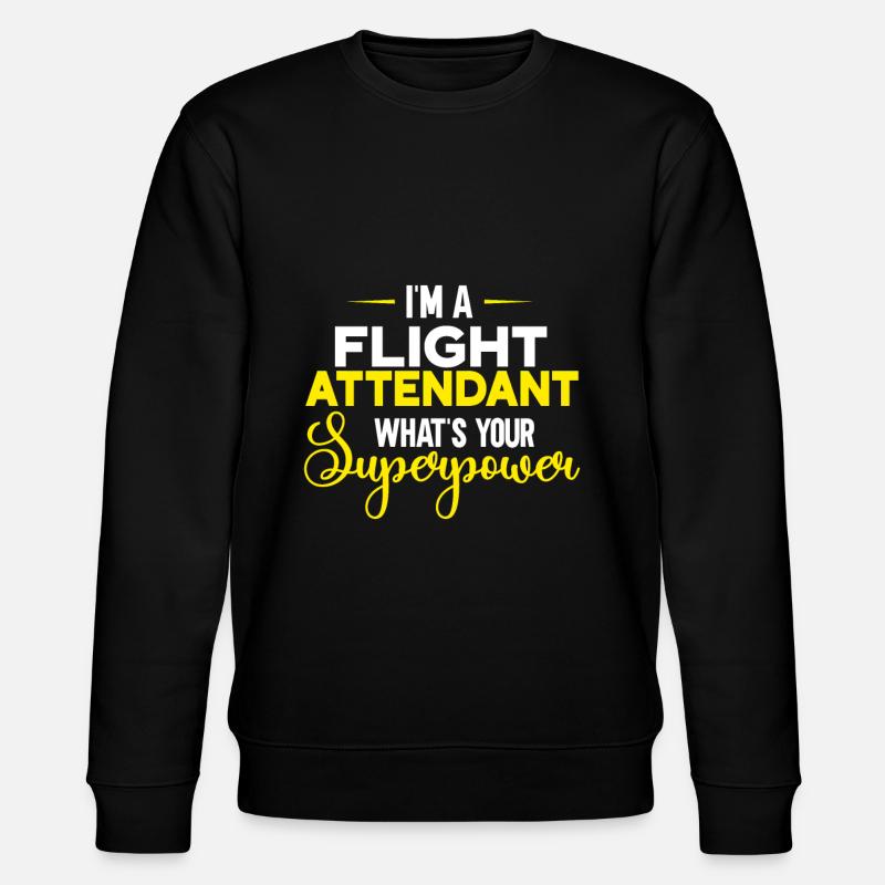 Flight Attendant Stewardess Cabin Crew - Stanley/Stella CHANGER Unisex Organic Sweatshirt - black