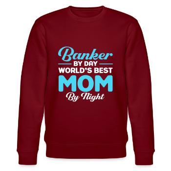 Bänker Bank Geld Banker - Stanley/Stella Unisex Bio-Sweatshirt CHANGER  - Burgunderrot - Vorne - Nik (191cm) & Marisol (170cm)