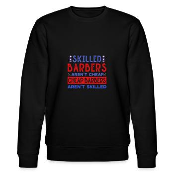 Friseur Spruch Geschenk Friseursalon Friseur - Stanley/Stella Unisex Bio-Sweatshirt CHANGER  - Schwarz - Vorne - Nik (191cm) & Marisol (170cm)