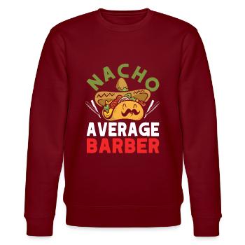 Friseur Spruch Geschenk Friseursalon Friseur - Stanley/Stella Unisex Bio-Sweatshirt CHANGER  - Burgunderrot - Vorne - Nik (191cm) & Marisol (170cm)