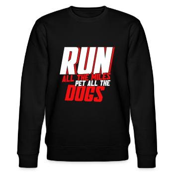 Läuferin Marathon Hundemutter Hunde Mutter - Stanley/Stella Unisex Bio-Sweatshirt CHANGER  - Schwarz - Vorne - Nik (191cm) & Marisol (170cm)