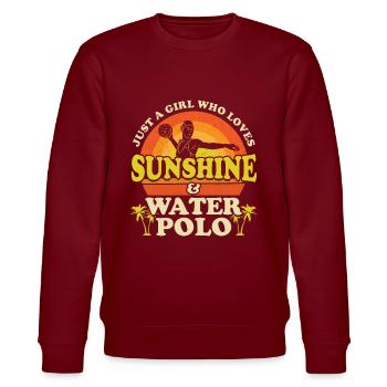 Wasserball Wassersport Polo Schwimmen - Stanley/Stella Unisex Bio-Sweatshirt CHANGER  - Burgunderrot - Vorne - Nik (191cm) & Marisol (170cm)