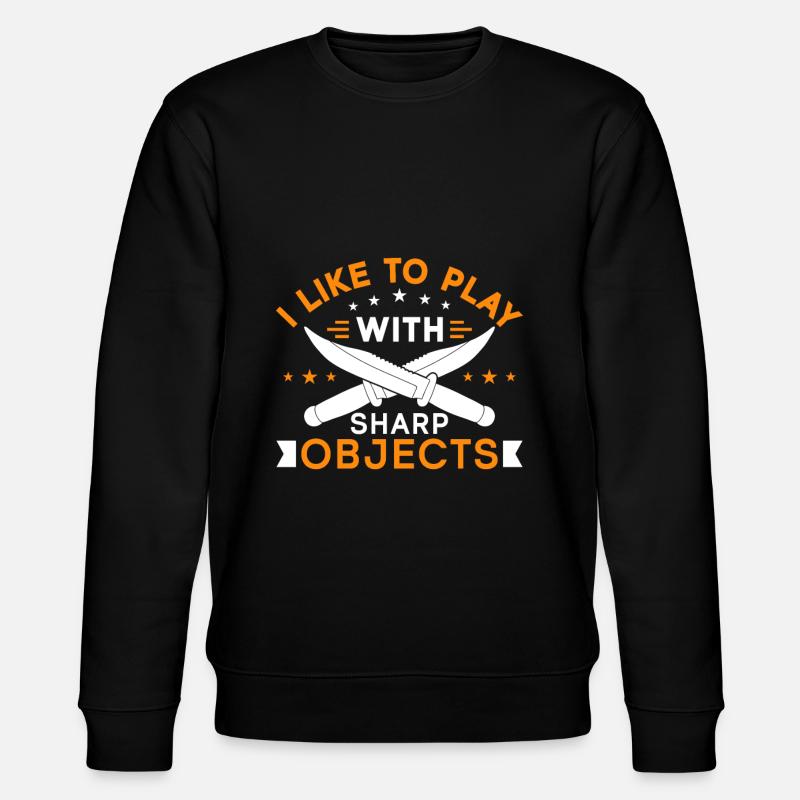 Messerwurfscheibe Geschenk Messerwerfer - Stanley/Stella Unisex Bio-Sweatshirt CHANGER  - Schwarz