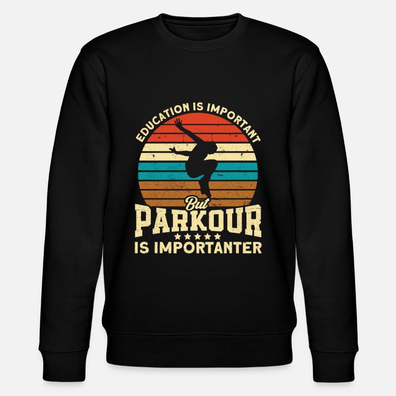 Parkour Gift Freerunning Parkour Runner - Stanley/Stella CHANGER Unisex Organic Sweatshirt - black