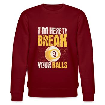 Billard Geschenkidee Billardspieler Pool Snooker - Stanley/Stella Unisex Bio-Sweatshirt CHANGER  - Burgunderrot - Vorne - Nik (191cm) & Marisol (170cm)