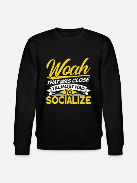 Introverted Gift Sarcastic Introverted - Stanley/Stella CHANGER Unisex Organic Sweatshirt - black