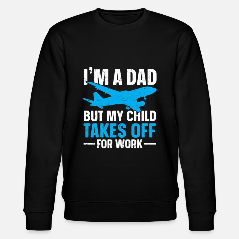 Flugbegleiter Papa Stewardess Flugbegleiter - Stanley/Stella Unisex Bio-Sweatshirt CHANGER  - Schwarz