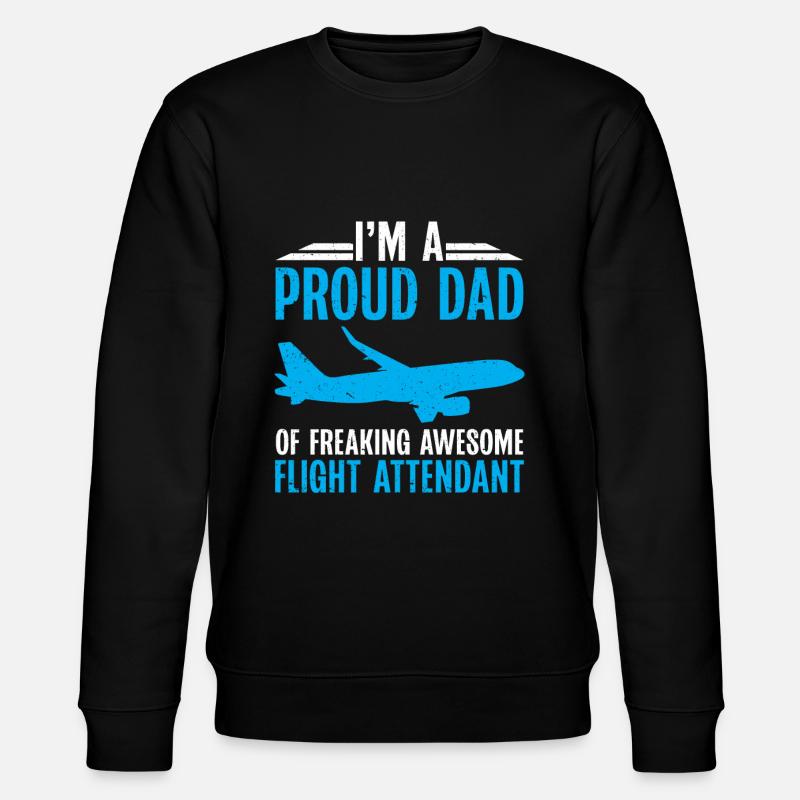 Flugbegleiter Papa Stewardess Flugbegleiter - Stanley/Stella Unisex Bio-Sweatshirt CHANGER  - Schwarz